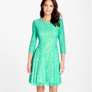 Women’s Eliza J Mint Green Lace Fit & Flare Dress, Size 4